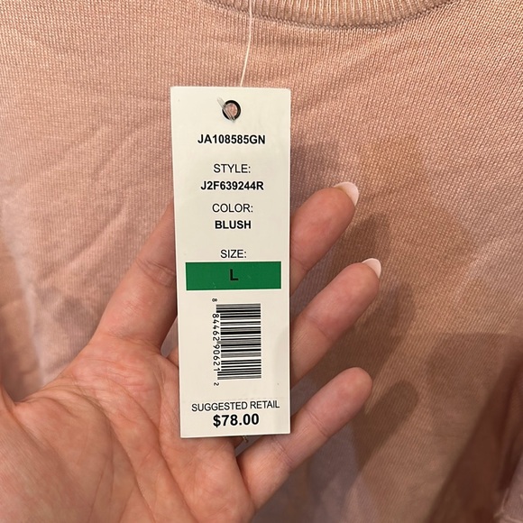 Joseph A Pink Ruffled Ribbed Sweatshirt - Picture 2 of 2